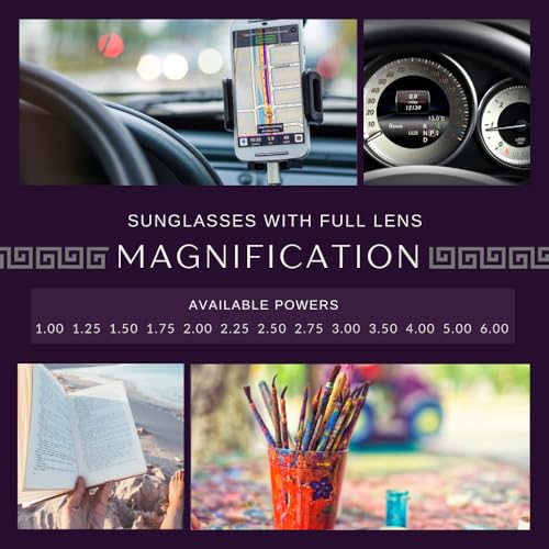 Image of proSPORT Full Lens Reading Sunglass Tinted Readers Women Small Gold or Silver Lion Crest Medusa Emblem Logo NOT BIFOCAL