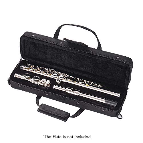 Muslady Flute Case,Flute Case Backpack Gig Bag 16 Holes C Key Box Water-resistant with Strap Top Carry Handle Cleaning Cloth