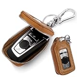 Annhua 各種機種対応 キーホルダー スマートキーケース PUレザー キーケース 男女兼用 キー カバー リレーアタック非対応 リモコンキーケース 汚れ 落下 傷防止 透明窓付き ホンダ マツダ スバル シエンタ ダイハツ トヨタ ヤリスクロス 日産 オレンジ