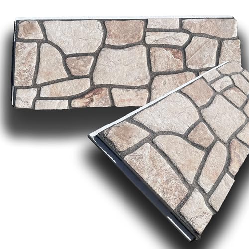 CAPPOTTO esterno - interno Pannello STYROFOAM e PIETRA NATURALE 120x50cm spess. 4cm 'con incastri'