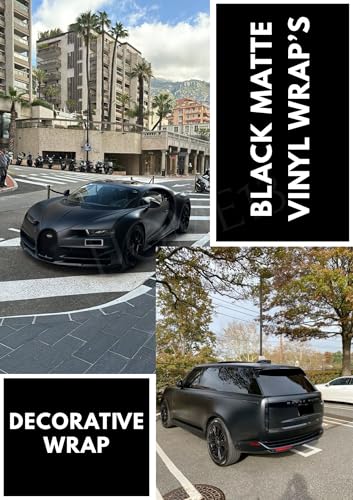Image of HOME13 Premium Self-Adhesive Black Matte Vinyl Wrap for Car, Bike & Scooty Interior & Exterior Decorative Wrap Sticker & Decal Roll Air-Release Film (Black Matte, 20 Inch x 150 Inch)
