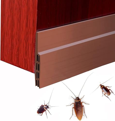 Burlete Puerta Entrada,Tira de Sellado Burlete Bajo Puerta Skymico Tira Autoadhesiva Silicona ,Para Puerta Aislamiento Acústico/Anti-bug/ a Prueba de VientoBurlete(5 X 100 cm, Marrón) Cover