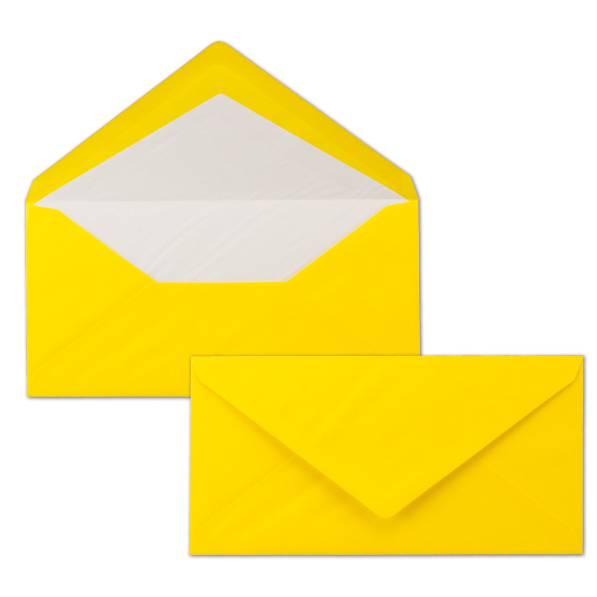 100x Vierkante Enveloppen 16x16 Cm Crème  Vanille  Met Witte Zijdevoering Zonder Venster