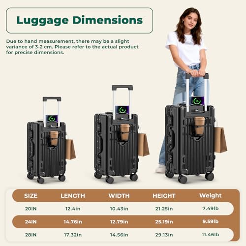 B waygga 20 Inch Charging Luggage