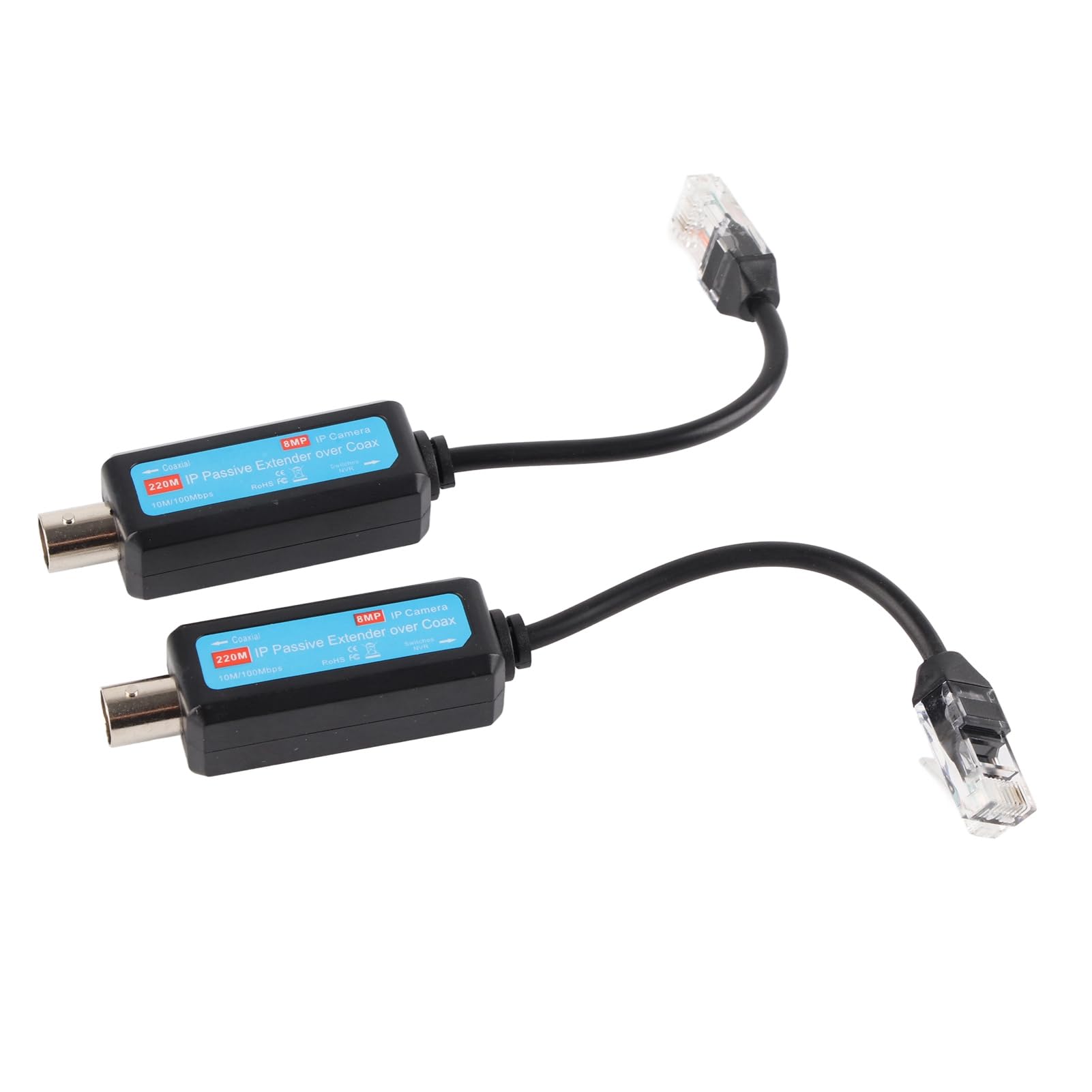 Extender Coassiale Coax over Ethernet Trasmettitore Ricevitore IP Passiva 10/100 Mbps 220 M