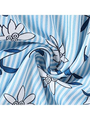 Image of Kids Toddler Girls Summer Clothes Button Design Striped Tank Top + Floral-Print Elastic Shorts 2 Piece Outfits