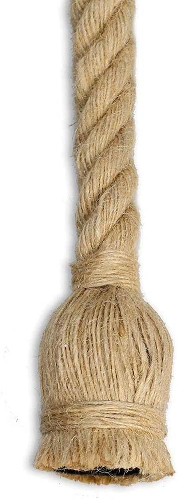 TEKHONE Lampadario a Sospensione Stile Industriale con Corda in Canapa, 6 Luci E27, Metallo e Ceramica, per Sala da Pranzo, Soggiorno, Ristorante – B59-6