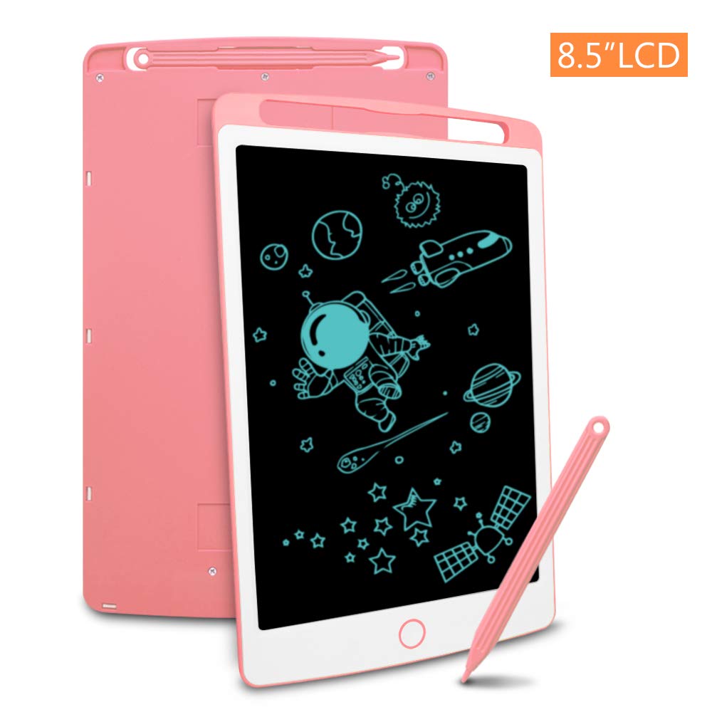 RichgvGraphics Drawing Tablet, 8.5 Inch Electronic LCD Writing Tablet for Kids Portable Doodle Board Memo Notepad Digital Ewriter Toys for Kids Boys Girls Gifts (Pink)