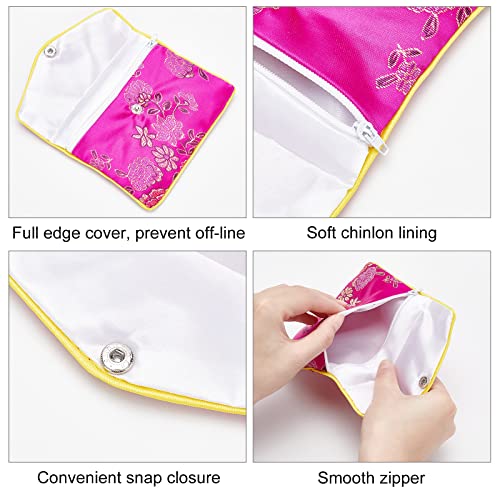 NBEADS 10 Pcs Silk Embroidery Pouch - Image 4