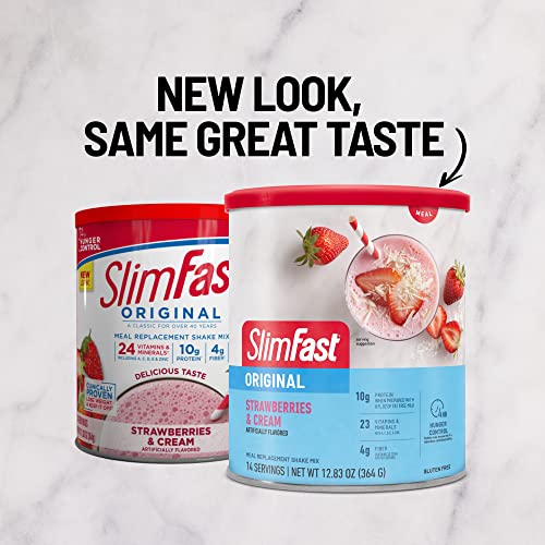 Slimfast Meal Replacement Powder, Original Strawberries & Cream, Weight Loss Shake Mix, 10G Of Protein, 14 Servings (Pack Of 3) (Packaging May Vary) #TOP5