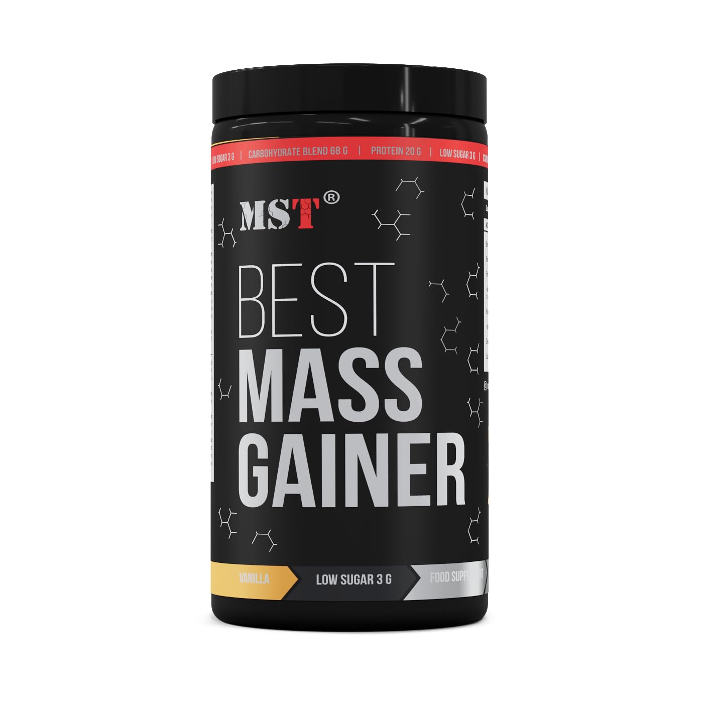 MST Mass Gainer Vanille – 1 kg – 20 g Protein & 68 g Kohlenhydrate pro Portio n