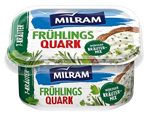 MILRAM Frühlingsquark 7-Kräuter Würziger Alleskönner mit einer Extra Portion Kräutern, 185 g, Mittel
