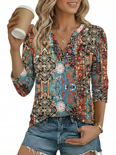 Cuptacc Tops für Damen V Ausschnitt Sommerblusen Damen Leicht...