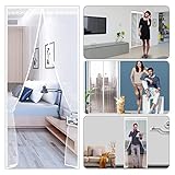CASAMIEL Cortina Magnética de Puerta con Pantalla de 215 × 90 cm, Cortina Anti-mosquitos con Pegamento Mágico, Puerta...