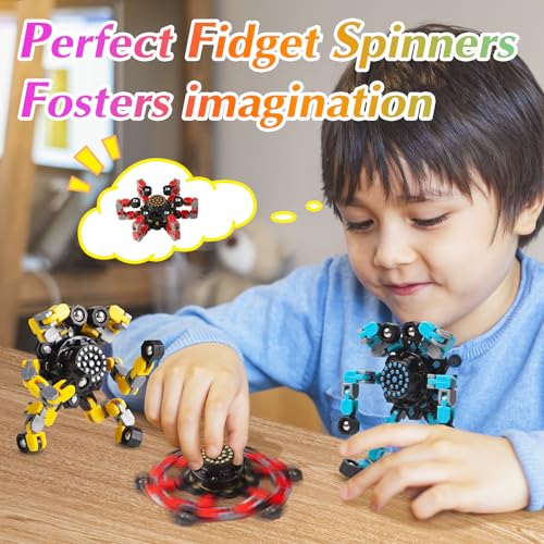 Gokeey Transformable Fidget Spinners for Kids and Adults Stress Relief Sensory Toys for Boys and Girls Fingertip Gyros for Kids Classroom Birthday Party Favors - 3