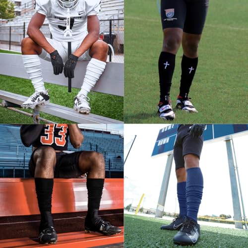 Faith Cross Long Scrunchie Socks. Knee High. Use for any sport: Football, Baseball, Soccer3