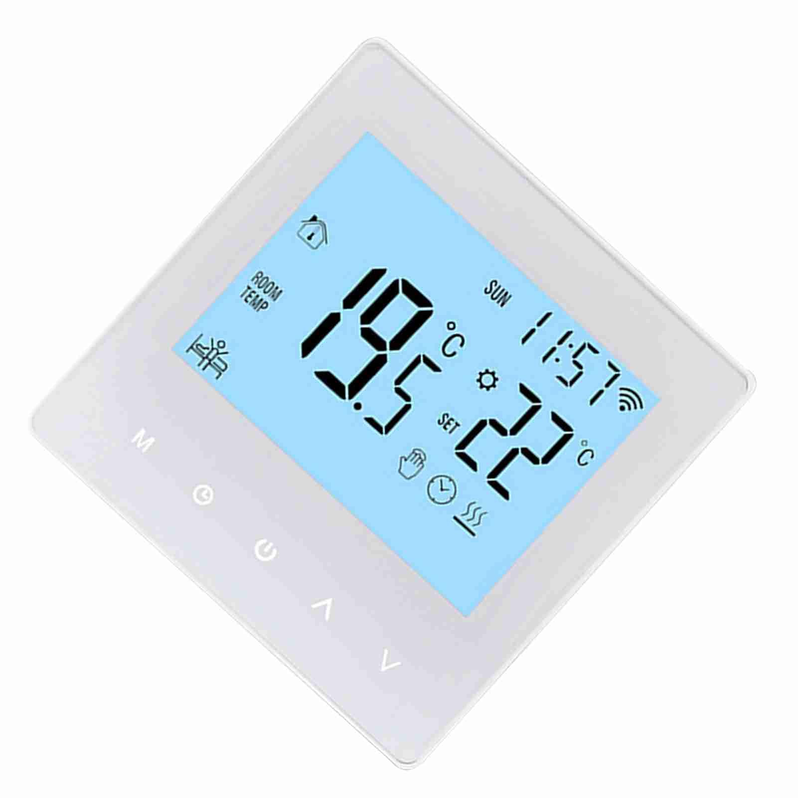 Smart Thermostat, Smart Tuya WiFi Thermostat LCD Display Fußbodenheizung Temperaturregler Wandthermostat für die Warmwasserbereitung (W-2)