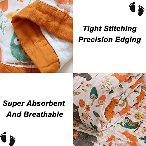 Toddler Blanket- 6 Breathable Layers Baby Blanket Quilt For Baby Boys And Girls Ultra-Soft Lightweight Bamboo Muslin Quilts For Newborn Nursery(Forest) #TOP2
