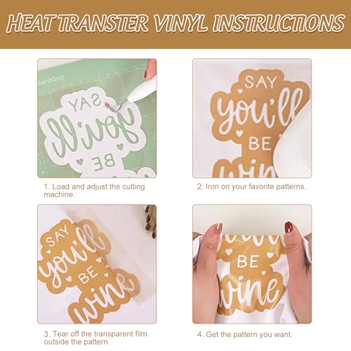 Feuilles de vinyle de transfert thermique rétro Whaline pour customisation de vêtements - 4