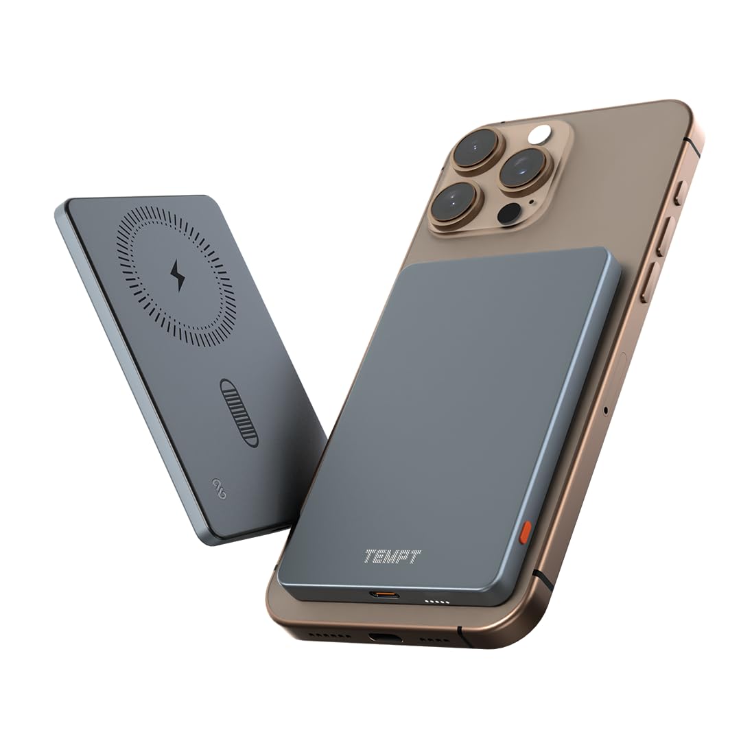 TEMPT Joos 5000mAh Power Bank– 15W Wireless Charger, 22.5W PD Fast Charging, Ultra Slim 9.7mm, Lightweight Portable Battery Pack, Compatible with iPhone 15/14/13/12 Series-image-41