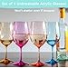 Lily's Home Unbreakable Acrylic Wine Glasses, Made of Shatterproof Tritan Plastic and Ideal for Indoor and Outdoor Use, Reusable (Multi - Light) - 20 oz each, Set of 4
