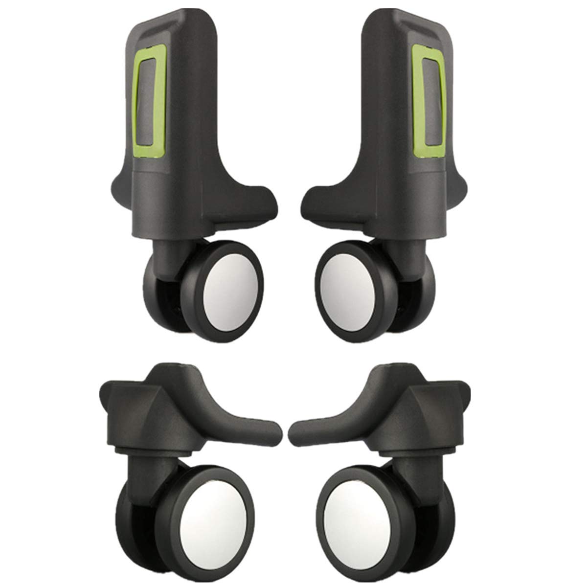 (Set di 2 paia) Girevole a 360 gradi Mute Riparazione Sostituzione Ruota for bagagli Ruote for valigie Parti Spinner (W012#)