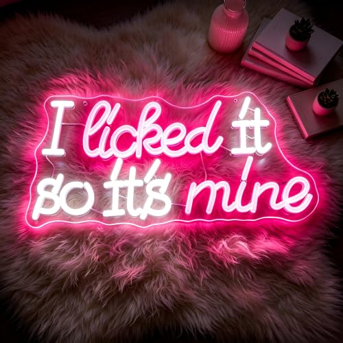 Image of I Licked It Neon Sign for Wall Decor Light Up Sign Led Signs for Room Party Home Wall Decor USB Powered
