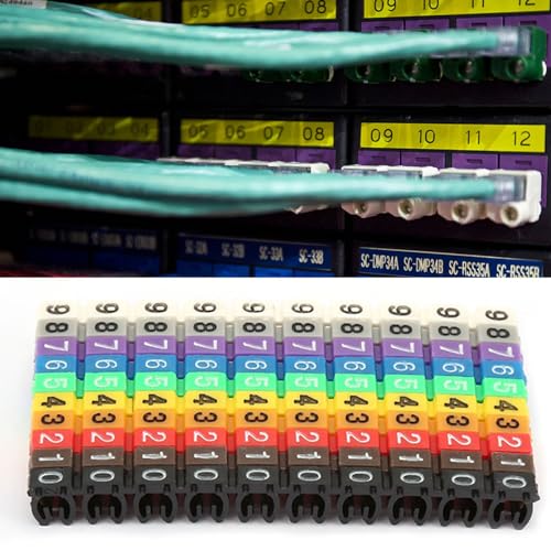 Câbles à code couleur identifiés par marqueur de câbles en plastique 100pcs - 7