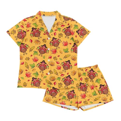 Image of Women's Short Sleeve Sleepwear Pajamas Nightwear with Pockets