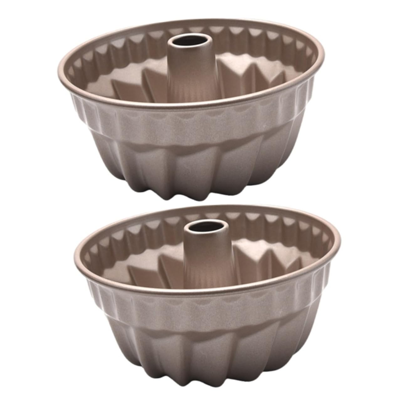 PRETYZOOM Lot De 2 Moules À Gâteaux Creux En Métal Réutilisables Antiadhésifs Pour Gâteaux Muffins Puddings