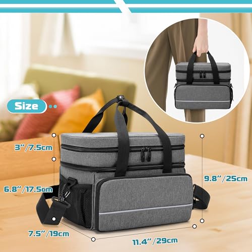 Image of CURMIO CPAP Travel Bag Storage Case Compatible with ResMed AirSense 11, AirSense 10, AirSense 10 Elite, AirStart 10, Philips Dreamstation, 3B Medical Luna G3, and XT Fit, Gray (Patented Design)