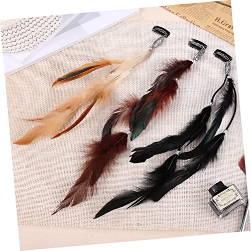 Plume avec clips extensions cheveux pour coiffure bohème chic de fête - 5