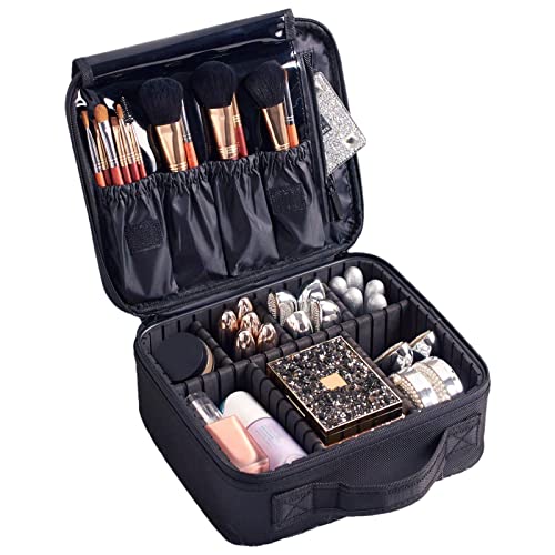 JINGLING Valise de Maquillage - Organisateur de Trousse de Maquillage Professionnel - Valises de Train cosmétiques avec Compartiments pour Outils de Maquillage, Organisateur de vanité détachable