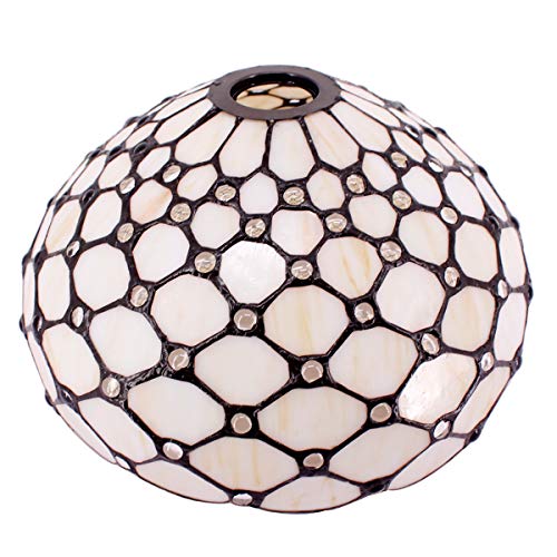 Image of WERFACTORY Tiffany Lampshade Replacement Only 12 Inch Stained Glass Shade