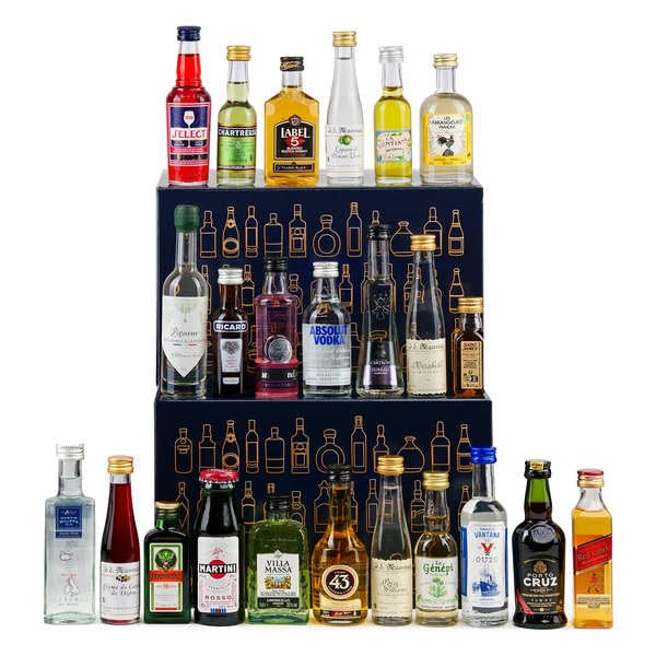 BienManger.com Calendrier de l'avent mini-bar 24 mignonnettes - Le calendrier de 24 bouteilles