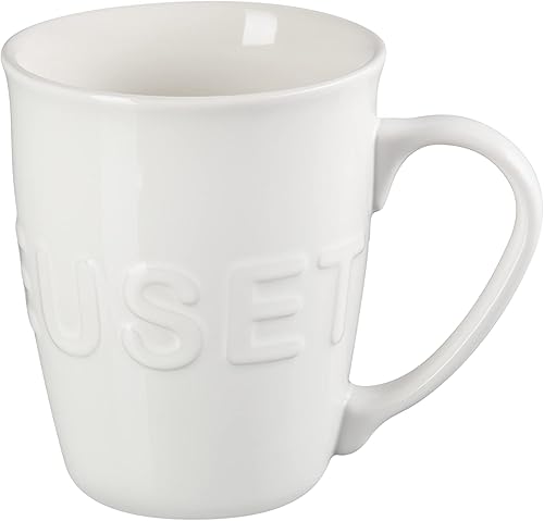 Le Creuset Stoneware - Taza de café con logotipo extragrande, 20 onzas, color blanco