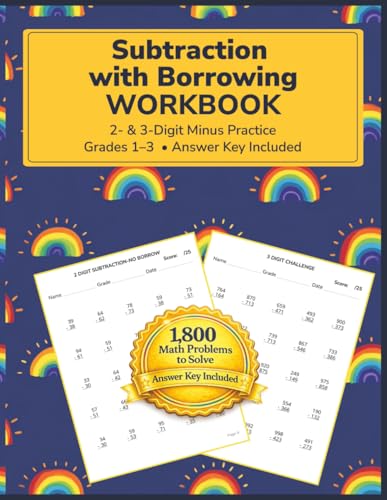 Subtraction With Borrowing Workbook: 2- & 3-Digit Minus Practice ...