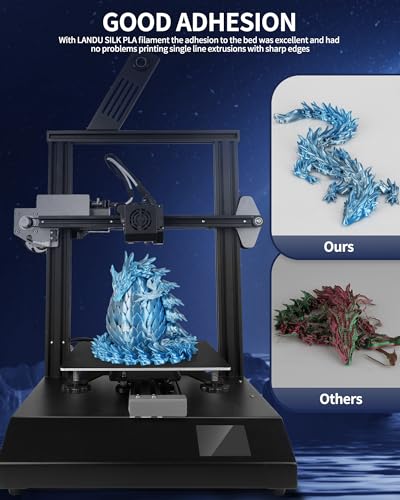 Image of LANDU Silk Dual Color PLA Filament 1.75mm 1KG, 3D Printer Filament Dimensional Accuracy + /- 0.02mm, Coextrusion Filament PLA Shiny Filament Fits for Most FFF 3D Printers,1KG Spool,Blue Silver
