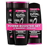 L'Oréal Paris Haarpflege-Set mit 2x Shampoo und 1x Spülung, Gegen Haarausfall durch Haarbruch, Für kraftloses, brüchiges Haar, Mit Biotin, Provitamin B5 und Arginin, Elvital Full Resist Power Booster
