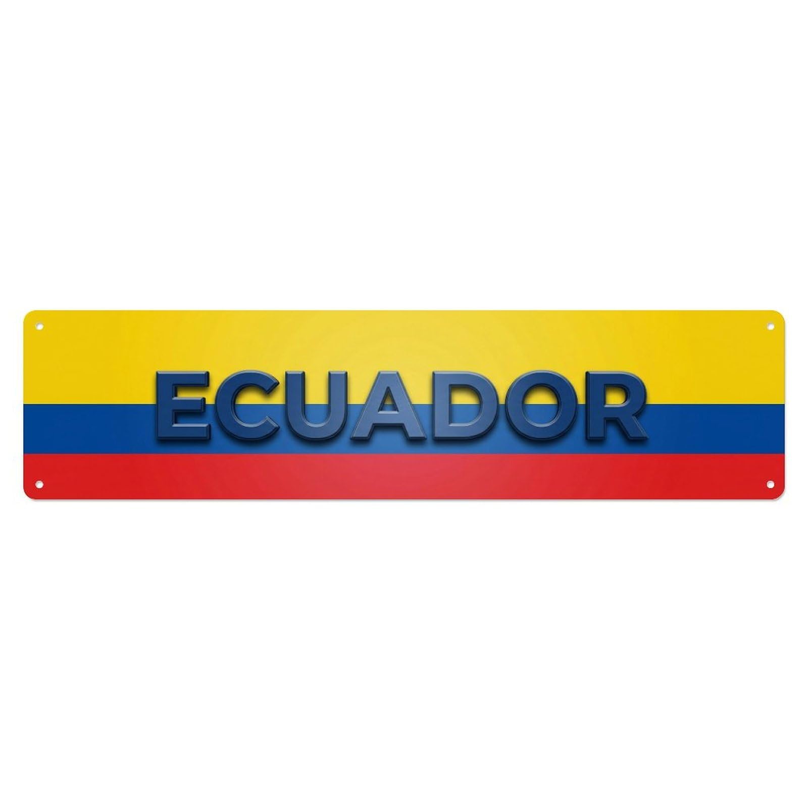 Metal Tin Sign Vintage Ecuador Flag Pattern