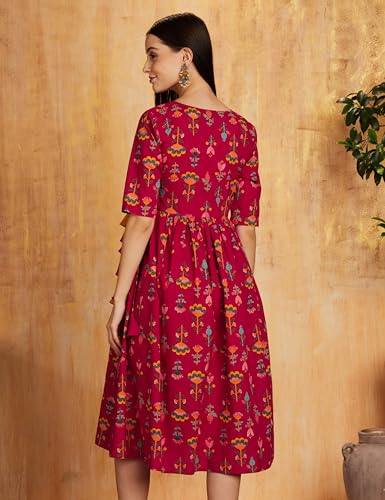 Image of Amazon Brand - Myx Women's Cotton Relaxed Fit A Line Kurta (Available in Plus Sizes)
