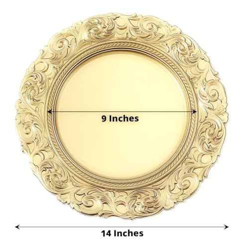 Platos cargadores desechables dorados 14" set 12 miniatura 2