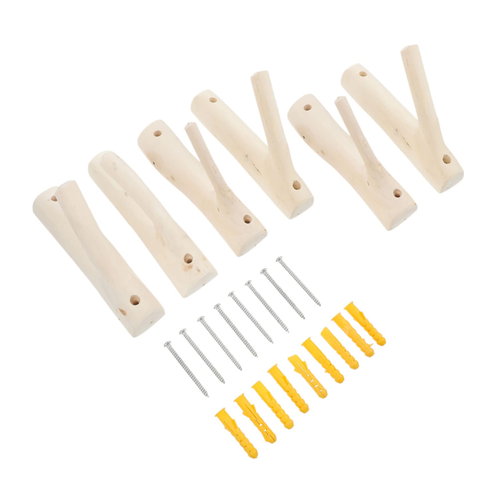 ABOOFAN Gancho de Pared Decorativo de Madera Forma de Rama de Árbol, 6 Piezas, Diseño Natural y Creativo para Decorar y Ahorrar Espacio Hogar