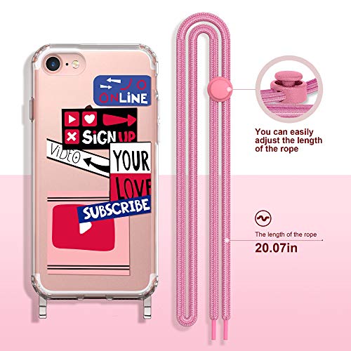 Ulak Compatible With Iphone Se 2020 Case,Iphone Se 3Rd 2Nd Generation Case 2022,Iphone 8 & 7 Case, Full-Body Durable Shockproof Crossbody Phone Case For Girls Women With Lanyard Neck Strap, Colorful #TOP7