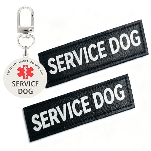 walitefu Service Dog Patches 2Pcs Servcie Dog ID Tag Easily Attach to Collar Harness Vest (Small-0.98 x 3.15)