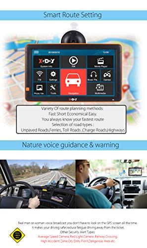 9inch Big Screen Truck GPS Navigation System for Trucks GPS Navigation for Cars, Portable Car GPS Navigation System, Built-in 8GB-256MB Voice Turn Alarm Satellite Navigator.Lifetime Free Map Updates