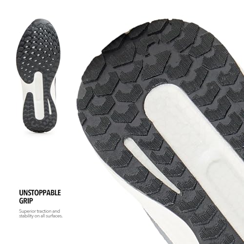 Image of BoldFit Running Shoes for Men - Anti-Slip Sports Shoes With Soft Sole Extra Grip for Running, Jogging, Regular Gym - Black-Grey UK 9
