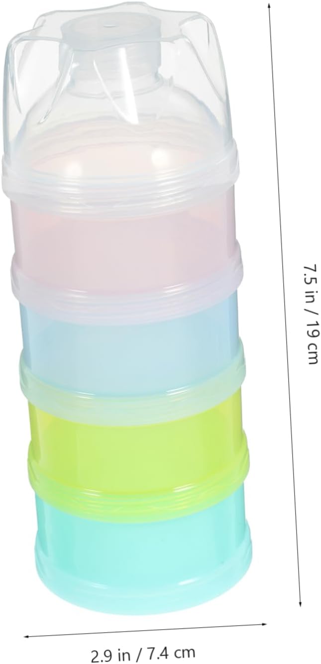 UPKOCH Food Storage Containers 4 Layer Milk Powder Dispenser Portable Dispenser Travel Snack Box Color