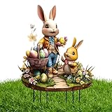 LQTSLFM Conejos de Pascua para Jardín, Cartel Decorativo para Primavera Acrílico, Preciosas Letreros de Pascua Patio para Primavera Jardín Patio Césped Exterior - 30 x 20 cm (A)