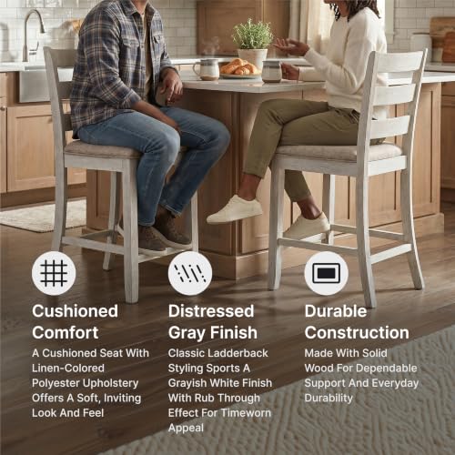 Signature Design by Ashley Counter Height Barstools, Set of 2, Farmhouse - image 7